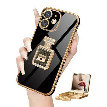 Женский чехол для телефона с зеркальной подставкой для iPhone 14 Pro Max Plus 13 12 11, чехлы для мобильных телефонов для девочек, мягкая силиконовая задняя крышка с подставкой For iPhone 13 Pro