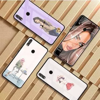 Женский чехол из закаленного стекла для телефона Huawei P20 P30 P40 P40 Lite Pro Psmart Mate 20 30 Cover Shell Huawei P20