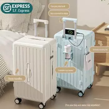 Женский чемодан на колесиках большой вместимости 37-точечный 28-дюймовый с бесшумными колесами и прочным замком 20 inches, expansion model вишневый розовый