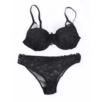 Женский черный кружевной бюстгальтер с пустой чашкой Pierre Cardin