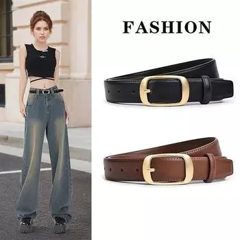 Женский черный ремень для джинсов Ремень из сплава с пряжкой для женских брюк, роскошный поясной дизайнерский ремень AB008 105CM