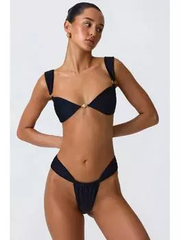 Женский черный треугольный купальник бикини - Сексуальный купальник в европейском и американском стиле. Small чёрный