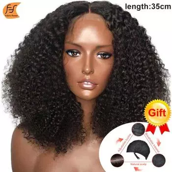Женский черный вьющийся парик средней длины, головной убор из химического волокна, короткие вьющиеся волосы