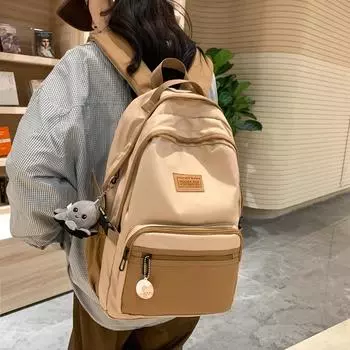 Женский цветной рюкзак младших школьников, школьный рюкзак большой емкости, дорожный компьютерный рюкзак чёрный