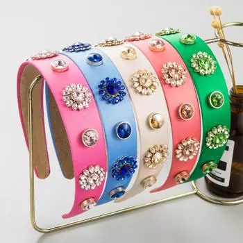 Женский цветной стеклянный обруч для дрели, универсальный простой яркий ободок для волос OneSize зелёный