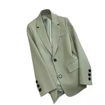 Женский деловой однотонный приталенный пиджак с длинным рукавом, костюмы, формальная куртка, пальто S