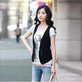 Женский деловой рабочий костюм, жилет без рукавов, тонкий жилет, смокинг, пальто, черный XXXXL чёрный