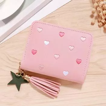 Женский держатель для карт, мини-кошелек с кисточками, многофункциональный кошелек для монет на молнии из искусственной кожи