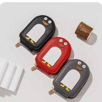 Женский держатель для кредитных карт с мультяшным пингвином, симпатичный органный стиль, сумка для хранения нескольких карт, кошелек для монет, держатель для визитных карточек из искусственной кожи