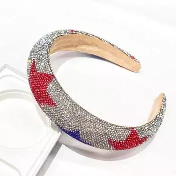 Женский Девушки Звезда Флаг Губка с Подкладкой Повязка на Голову День Независимости Взрослые Аксессуары для Волос Ювелирные Изделия для Волос