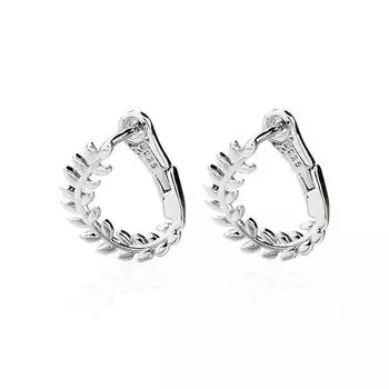 Женский Дизайн Чувство Вращающиеся Ветви Листья Серьги-Пряжки Японский Темперамент Простая Индивидуальность Серьги Лист Оливы Copper