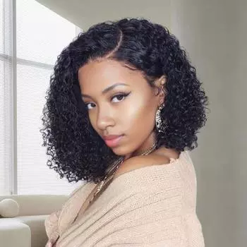 Женский длинный афро вьющийся парик, боковая часть, пушистые натуральные высокотемпературные волокна, длина до плеч, коричневый, черный, винно-красный, синтетические волосы 16inch темно-коричневого