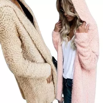 Женский длинный кардиган с капюшоном большого размера, свободный свитер с длинными рукавами, однотонное модное элегантное офисное пальто, повседневный кардиган большого размера S белый