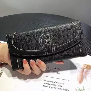 Женский длинный кошелек из натуральной кожи — большая вместимость, отделения для нескольких карт, держатель для телефона, универсальная сумка из коровьей кожи. зелёный