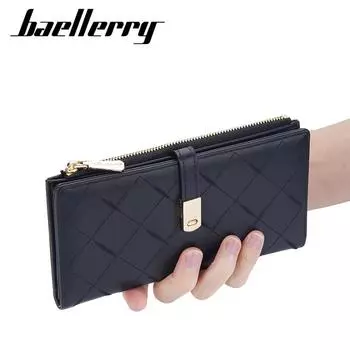 Женский длинный кошелек с застежкой-защелкой, кошелек с несколькими отделениями для карт, модная сумка для мобильного телефона, кошелек на молнии, держатель для карт, клатч из искусственной кожи