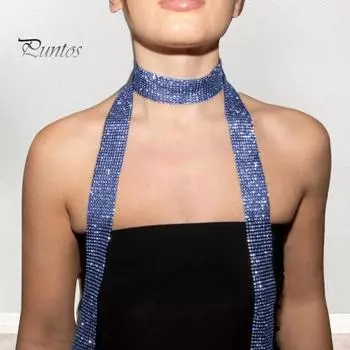 Женский длинный шарф с блестками, удобный длинный шарф, украшенный пайетками, декоративный шарф для повседневной носки и вечеринок 160cm чёрный