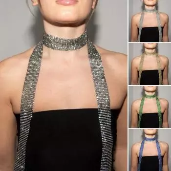 Женский длинный шарф с блестками, удобный длинный шарф, украшенный пайетками, декоративный шарф для повседневной носки и вечеринок 160cm серебряный