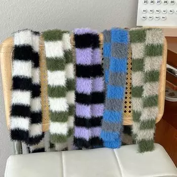 Женский длинный шарф с цветным полосатым принтом, тонкий длинный шарф, шарф для холодной погоды, шейный платок, модный аксессуар серый