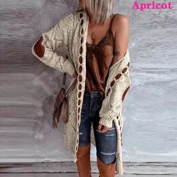 Женский длинный винтажный теплый вязаный кардиган большого размера, повседневный кардиган, разноцветная вязаная куртка, топы XXXXL