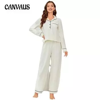 Женский домашний костюм осень-зима кардиган с длинными рукавами брюки женская пижама S бежевый