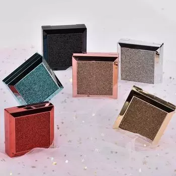Женский дорожный контейнер для хранения, коробка для замачивания, чехол для женщин, новая модная коробка для контактных линз, АБС-пластик, квадратный зеркальный чехол для линз розового золота