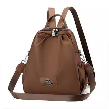Женский дорожный многофункциональный рюкзак Легкий водонепроницаемый нейлоновый рюкзак Студенческий школьный рюкзак коричневый