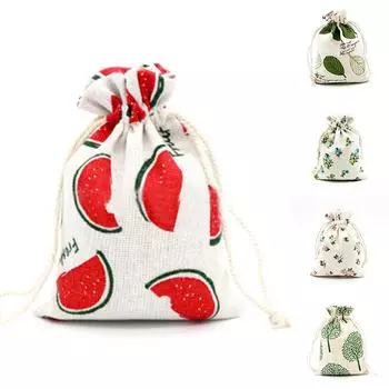 Женский дорожный пакет ручной работы, льняной мешочек, подарочная сумка на шнурке с конфетами 4