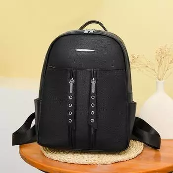 Женский дорожный рюкзак большой емкости с застежкой-молнией сплошного цвета хаки