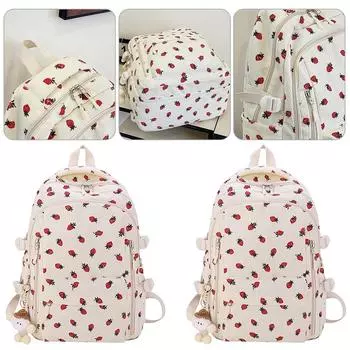 Женский дорожный рюкзак для ноутбука с подвеской, вельветовый кавайный повседневный рюкзак с несколькими карманами, рюкзак для девочек-подростков