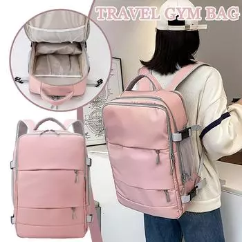 Женский дорожный рюкзак, водоотталкивающий противоугонный стильный повседневный рюкзак с ремешком для багажа, USB-порт для зарядки, рюкзак None серый