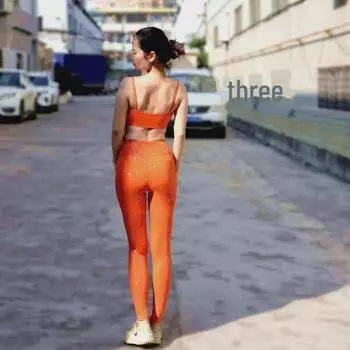 «Женский двусторонний костюм для йоги Shining 2024 года»: Высокоэластичная, телесного цвета, спортивная и фитнес-одежда на открытом воздухе. Medium чёрный