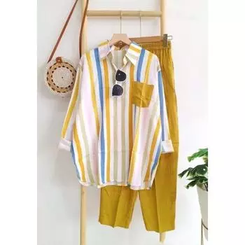 Женский дышащий комплект, повседневный свободный комплект для пляжных путешествий больших размеров, рубашка + брюки, комплект из 2 предметов 5XL