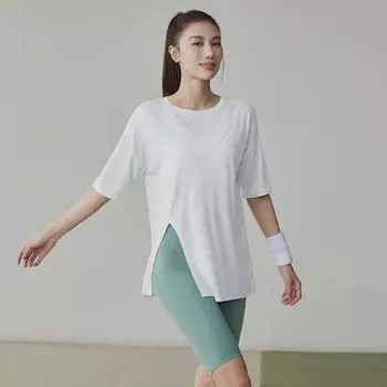 Женский дышащий свободный летний топ для йоги и бега L (suitable for 110-125 jin)