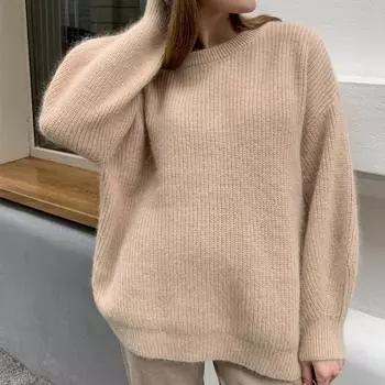 Женский джемпер, вязаные свитера, зимние свободные однотонные пуловеры, свитер, повседневный мягкий трикотаж one size зелёный