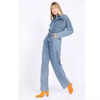 Женский джинсовый комбинезон Oversize синий
