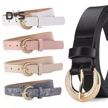 Женский джинсовый ремень с резной пряжкой, декоративный ремень, регулируемая длина, дизайн с несколькими отверстиями, пояс из искусственной кожи верблюд