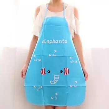 Женский фартук из масляной резины без рукавов ПВХ водонепроницаемый регулируемый легко носить без рукавов слон панда фартук для кухни Elephant