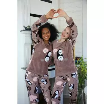 Женский флисовый пижамный комплект Akbeniz Welsoft 8502