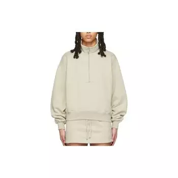 Женский флисовый пуловер Fear of God Essentials с длинными рукавами и молнией на молнии, пшеничный FOG-SS22-286 L