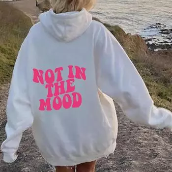 Женский флисовый свитер с рукавами на плечах, однотонный с принтом букв, карманом-кенгуру, кулиской и принтом в виде шнурка, толстовка с капюшоном XS красный