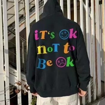 Женский флисовый свитер с рукавами на плечах, однотонный с принтом букв, карманом-кенгуру, кулиской и принтом в виде шнурка, толстовка с капюшоном XS красный