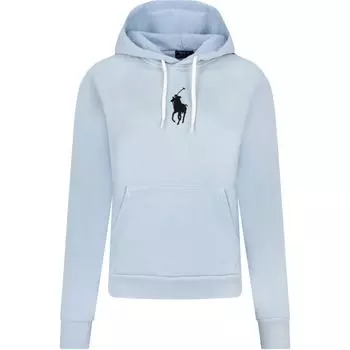 Женский флисовый свитшот с капюшоном и вышивкой логотипа Big Pony Polo Ralph Lauren Небесно-голубой WMPOKNINC020037-400 XL