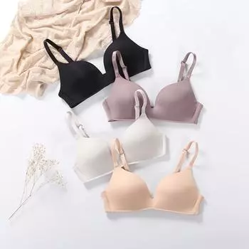 Женский французский бесшовный бюстгальтер со сборками, большая грудь, маленькая форма, бюстгальтер, без косточек, глянцевая спинка, без следов, нижнее белье 32/70AB