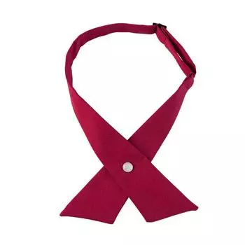 Женский галстук-бабочка крест-накрест, школьная форма, однотонный регулируемый предварительно завязанный галстук вино красного