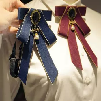 Женский галстук-бабочка со стразами, воротник-галстук с регулируемым размером шеи, ручная работа, рубашки, униформа, аксессуары темно-серого