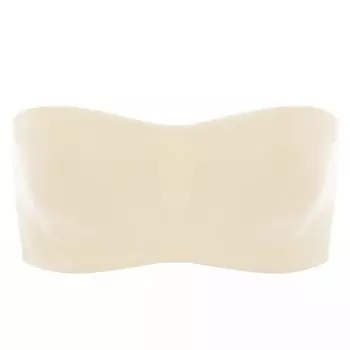 Женский гладкий бесшовный тонкий дышащий бюстгальтер без косточек, женский топ без косточек, Нескользящий невидимый топ на тонких бретельках 70B шампанского