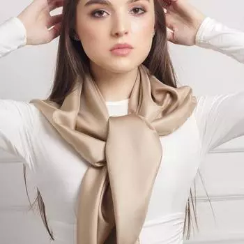 Женский головной платок, износостойкий, защита от солнца, гладкий на ощупь, практичный квадратный платок для вечеринки, косплей для женщин бежевый