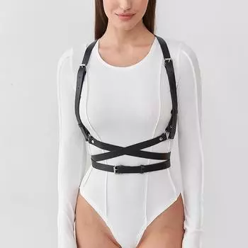 Женский готический ремень из искусственной кожи, регулируемый декор с шипами, ремень, готический ремень, нижнее белье, бондаж, нижнее белье Ajustable чёрный