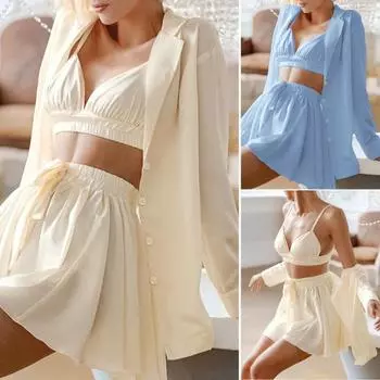 Женский халат, текстурированная тонкая работа, свободная весенне-летняя женская ночная рубашка для женщин L синий