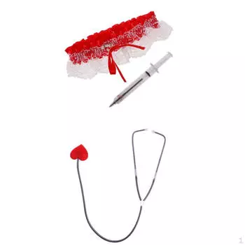 Женский хирург с подвязками, ручка, сердце, костюм для вечеринки, реквизит